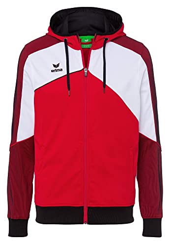 Erima Damen Premium One 2.0 Trainingsjacke mit Kapuze Jacke, rot/Weiß/Schwarz, 36