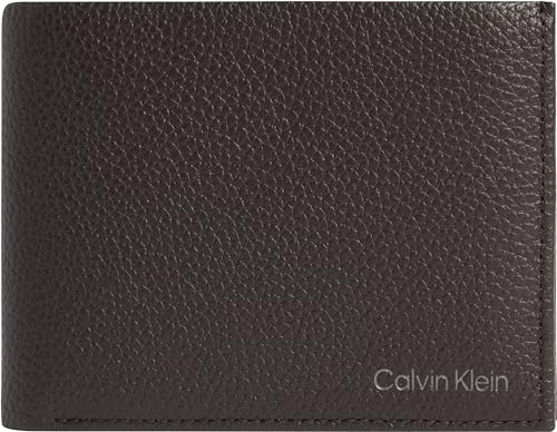 Calvin Klein Herren Warmth Trifold 10CC W/Coin L Reisezubehör-Dreifachgefaltete Brieftasche, Dark Brown, Einheitsgröße