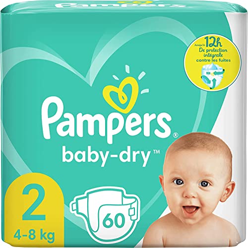 Pampers Baby-Dry Größe 2, 60 Windeln bis zu 12 Stunden Schutz, 4-8 kg