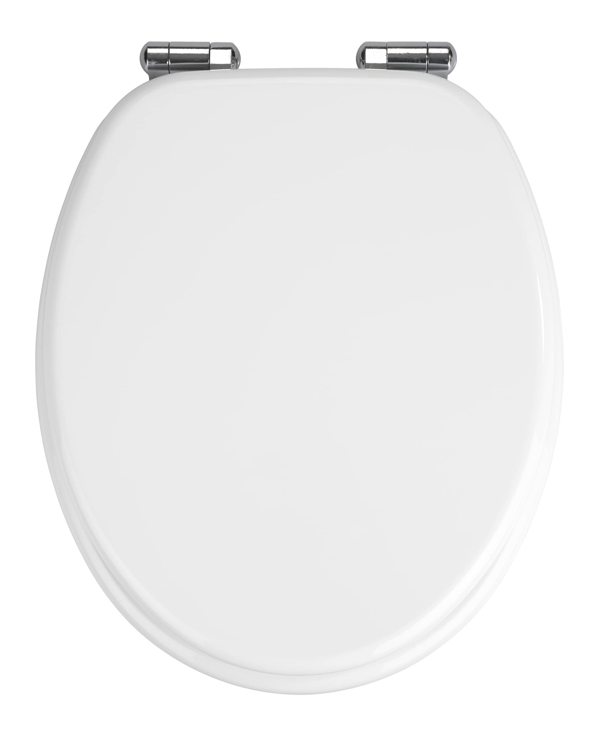 WENKO WC-Sitz Urbino, Toilettensitz mit Easy-Close Absenkautomatik, WC-Deckel für sanftes Deckelschließen mit rostfreier Hygienebefestigung, aus MDF, FSC® zertifiziert, 36 x 42,5 cm, Weiß