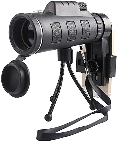 xixiBO 40x60 Monokular-Teleskop, BAK4 Ultra HD Optik Prisma Wasserdichtes Monokular-Zielfernrohr mit/Smartphone-Halter/Einstellbares Stativ für Vogelbeobachtung/Sightseeing//Wandern