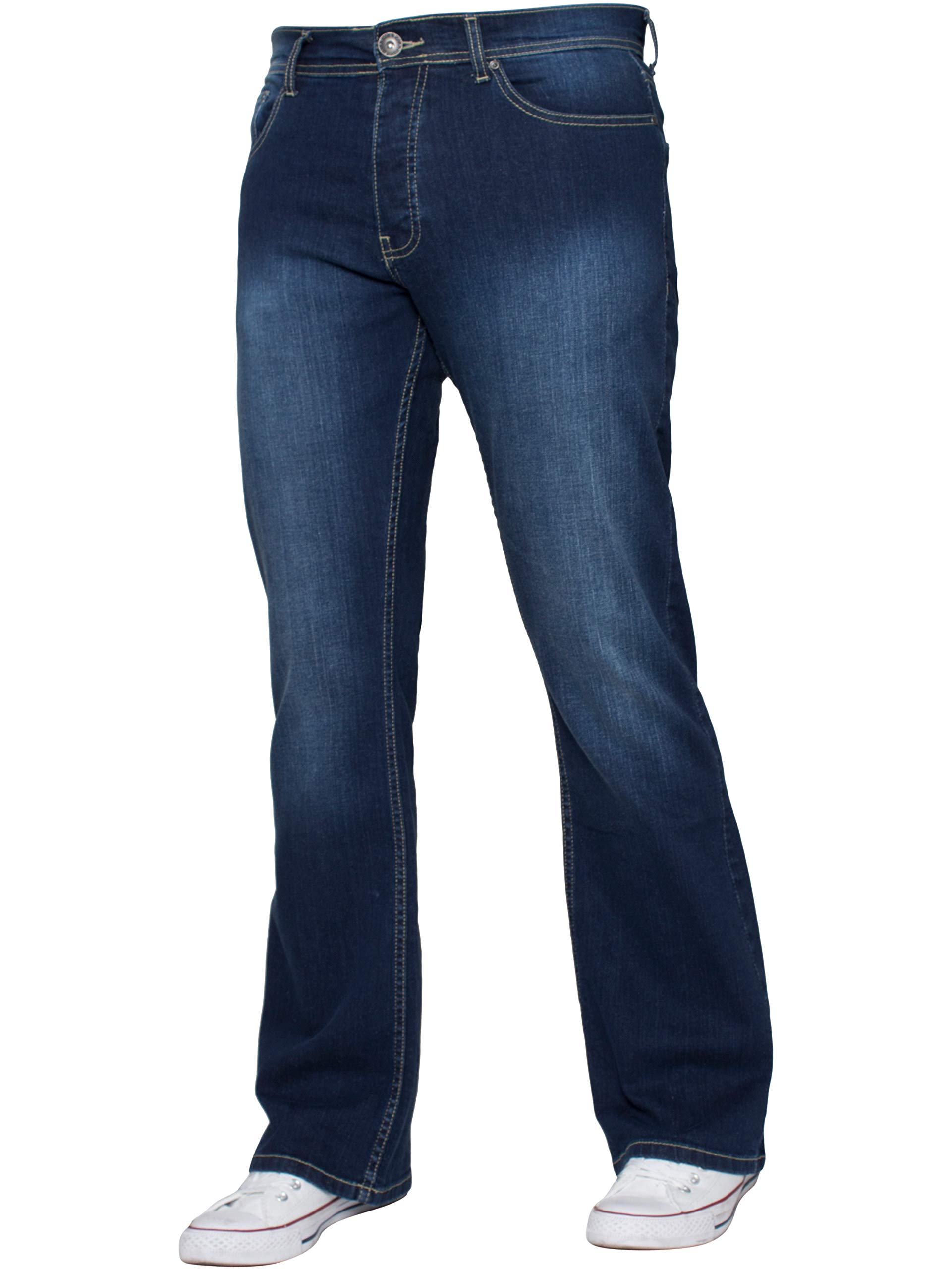 Enzo Herren Bootcut Jeans, Mid-Stonewash, 32 W / 32 L