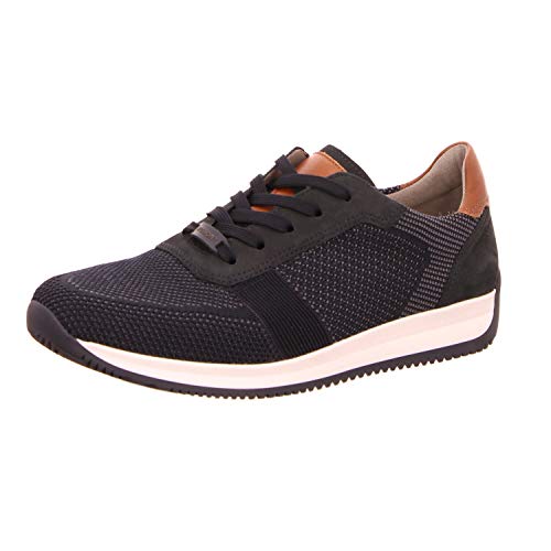 ARA Herren Lisboa 1136001 Sneaker, Grau, Blau/Cognac 13, 41 EU