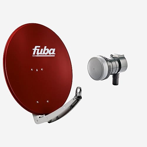 Fuba Sat Anlage 1 Teilnehmer | DAA 780 R Satellitenschüssel 80cm Alu rot (Testergebnis: ausgezeichnet)* + Fuba DEK 117 Single LNB 1 Teilnehmer (DVB-S2, HDTV, UHD 4K/8K, 3D) mit LTE-Störfilter