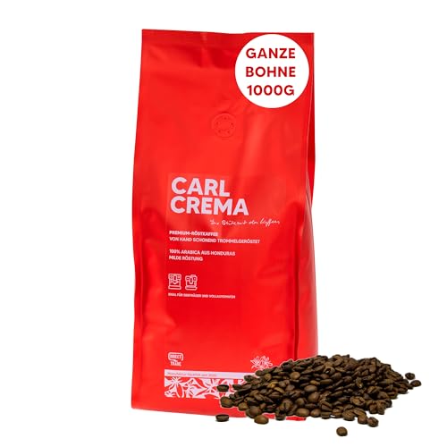 APOGEO CAFÉ Carl Crema - ganze Kaffeebohnen - 100% Arabica Kaffee - schonende Trommelröstung - säurearm, 1000g ganze Bohnen