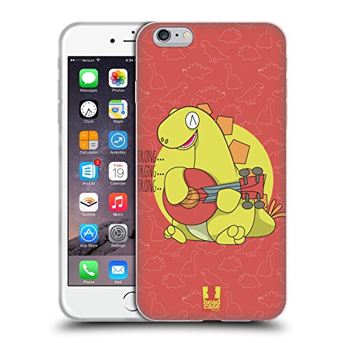 Head Case Designs Steguitarist Dino Musikeros Soft Gel Handyhülle Hülle kompatibel mit Apple iPhone 6 Plus/iPhone 6s Plus