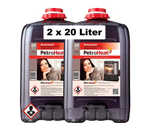 CAGO PetroHeat Petroleum Doppelpack Inhalt: 2X 20 L für Petroleumofen Heizofen Petroleumheizung