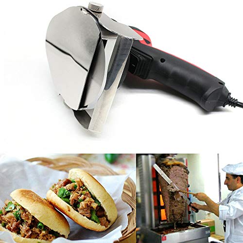 Elektrisches Kebabschneider Edelstahl elektrisch Commercial Kebab Slicer elektrisches Profi Schneidemesser für Döner und Gyros Elektromesser zum schneiden von Kebab Fleisch