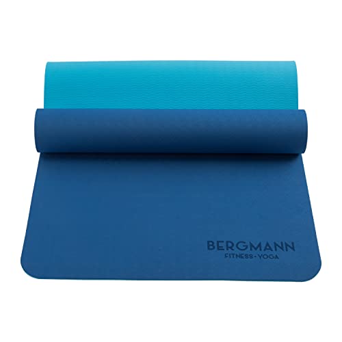 BERGMANN Yogamatte mit Tragegurt, TPE Fitnessmatte rutschfeste Gymnastikmatte, umweltfreundliche Übungsmatte, Sportmatte für Yoga, Pilates Heimtraining, 183 x 61 x 0.6cm