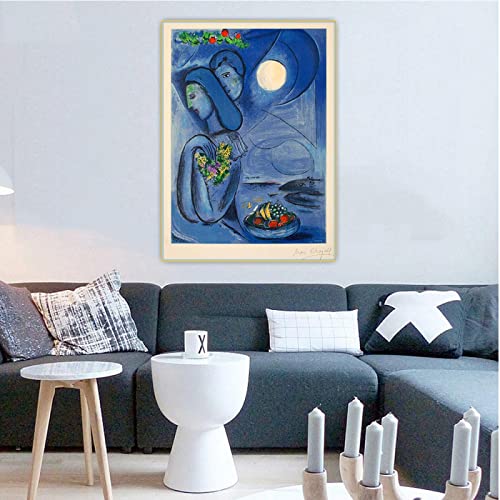 Marc Chagall《Saint Jean Cap Ferrat,1952》Leinwand Ölgemälde Kunstwerk Poster Bild Wanddekoration Heimdekoration Leinwanddruck 40x55cm Rahmenlos