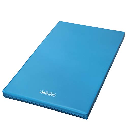 ALPIDEX Matte Turnmatte Sportmatte Gymnastikmatte 200 x 120 x 8 cm mit Antirutschboden RG 20 (sehr weich), Farbe:hellblau