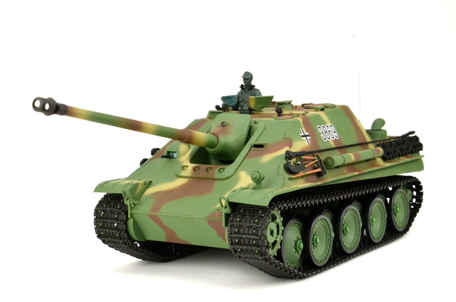 RC Panzer ferngesteuert mit Schußfunktion "Jagdpanther" Heng Long 1:16 mit Rauch&Sound, Metallgetriebe aus Stahl und 2,4Ghz Fernsteuerung -V6.0