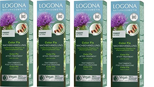 LOGONA Naturkosmetik Color Fix Nachbehandlung bei Pflanzen-Haarfarben, Fixiert die Farbe, Haarkur, Vegan, 2er Pack(2 x 100 ml)