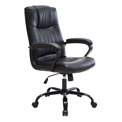 ergonomischer Bürostuhl Kommerzieller ergonomischer Chefsessel aus Leder mit hoher Rückenlehne, hochklappbaren Armlehnen und Lordosenstütze, kann angehoben und eingestellt werden. 360-Grad-Drehung