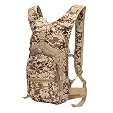 Ketamyy Militär Bike Rucksack Camouflage Casual Wasserdicht Mehrfachtasche Dauerhaft Reise Taktische Reisen Trekking Wanderrucksack Sport Klein Tasche 15L Herren Damen Army Backpack Wüste Digital