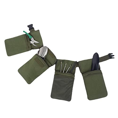 JYFanse Garten Werkzeuggürtel - Werkzeugtaschen-Organizer mit 4 Taschen,Multifunktions-Gürteltasche aus Segeltuch, Werkzeuggürteltasche, Aufbewahrungstasche für Gartengeräte