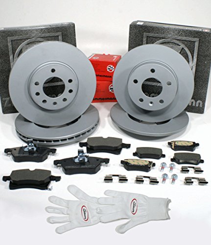 Autoparts-Online Set 60012107 Zimmermann Bremsscheiben Coat Z/Bremsen 5-Loch + Bremsbeläge für vorne + hinten