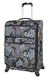 Lucas Designer Luggage Collection – Erweiterbare 61 cm Softside-Tasche – strapazierfähiger, mittelgroßer, ultraleichter, karierter Koffer mit 8 rollenden Spinner-Rädern, Diva, 24in