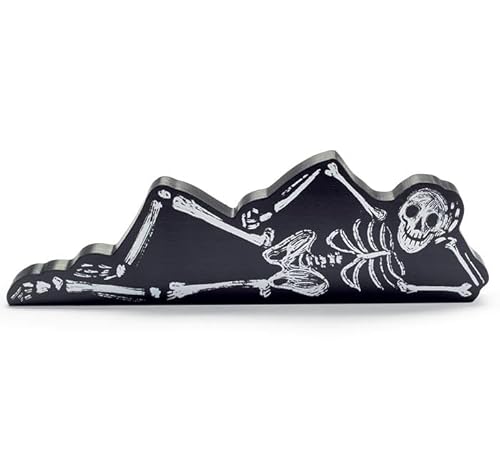 burton+BURTON Legende Skelett-Regalsitzer-Figur, 40,6 cm Länge, Urlaubsdekoration