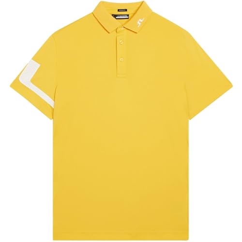 J. Lindeberg Herren Heath Regular Golf-Poloshirt - Zitrusfrüchte - XL