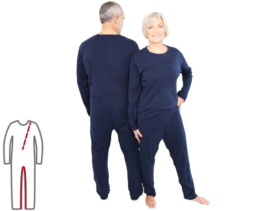Pflegeoverall für Frauen und Männer; relax lang mit Bein- und Rückenreißverschluss; Demenz Overall; ActivePro (XL)
