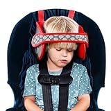 Kindersitz Kopfstütze, Kopfhalterung & sicherer Kinder Kopfschutz – Autokindersitz Kopfband & Stirnband Kopfhalter zur sicheren Kopf Fixierung beim Schlafen im Kinderautositz – von NapUp in Rot