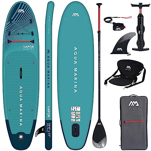 Aqua Marina Aufblasbar Sup Board Stand up Paddle AQUAMARINA Vapor Komplette Packung 315x79x15 cm mit Kayak Sitz