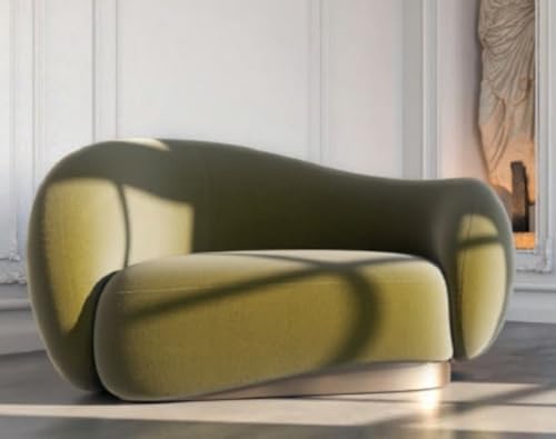 Casa Padrino Luxus Samt Sessel Linke Seite Grün/Messing 110 x 105 x H. 78 cm - Wohnzimmer Sessel - Hotel Sessel - Wohnzimmer Möbel - Hotel Möbel - Luxus Möbel