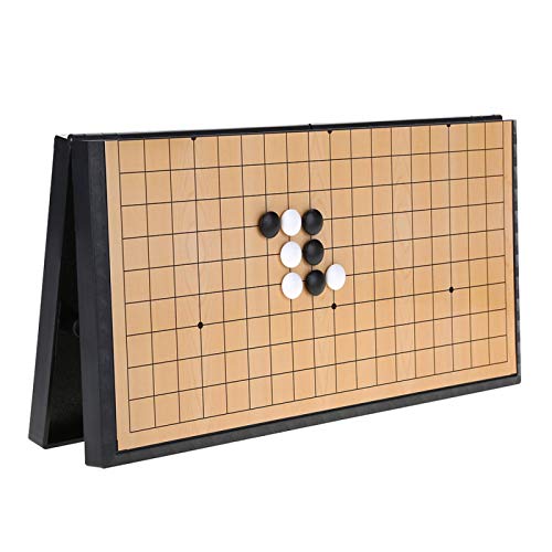 Go-Spielset Weiqi-Lernspiele mit PVC-Steinen und zusammenklappbarem Go-Schachbrett-Brettspiel mit Strategie für Kinder und Erwachsene