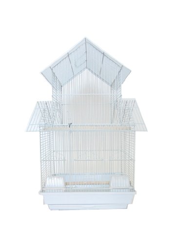 YML 18-Inch by 14-Inch Small Pagoda Top Bird Cage, White