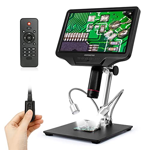 HDMI USB Digital Mikroskop für Erwachsene Andonstar 10,1 Zoll LCD Bildschirm 300X Lupe Kompatibel mit Windows für elektronische Wartung, Telefonreparatur und Leiterplattenlöten