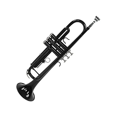 Trompetenset, abnehmbares Mundstück B flache Trompeten mit Aufbewahrungstasche zum Musiklernen(Schwarz)