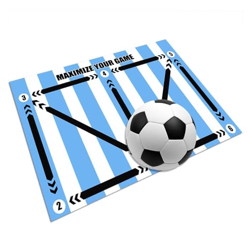 Fulluky Trainingsmatte für Fußball, rutschfest, Fußball, 60 x 90 cm, Zubehör für Fußball Dribble (Blue Argentina Mat)