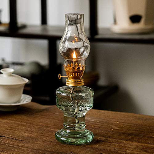 Petroleumlampe, Retro Nostalgie Sturmlaterne, Einfache Glas Handwerk-Lampen-Notbeleuchtung für Hauptbeleuchtungs-Dekoration (20cm)