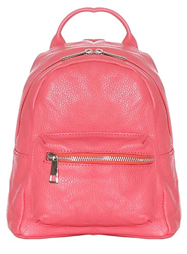 malito Damen Rucksack | Handtasche in trendigen Farben | Echtleder Rucksack | Schultertasche - Umhängetasche R500 (coral)