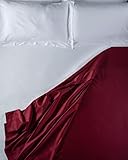 LENZUOLISSIMI - Bettlaken für Doppelbett aus Satin-Baumwolle, Fadenzahl 300, 270 x 290 cm, Bordeaux