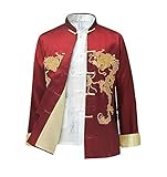 keephen Chinesisch Stil Tai Chi Hemd Kung Fu Tops Tang Anzug Herren Lange Ärmel Drachen Bestickt Jacke Mantel Oberbekleidung