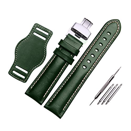 18mm/20mm/21mm/22mm Erste Schicht Rindleder-echte Leder-Uhrenarmband-Armband-Matte Armband mit Mat Handgelenk Armband Zubehör, 22mm