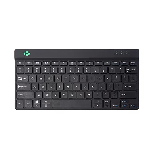 R-Go Compact Break Tastatur, QWERTY US Layout, Mit Pausenanzeige, Ergonomische flaches Design, Bluetooth 5.0 Kabellos, Schwarz, Kompatibel mit Windows/Microsoft/Linux/Mac