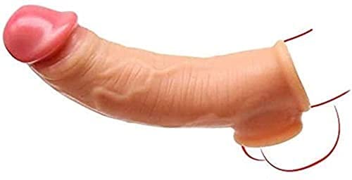 LGAFF Softe Penismanschette mit Eichel und Äderung, Realistische Penis-Manschette Penis-Sleeve Extender,Klitoris-Stimulation-C