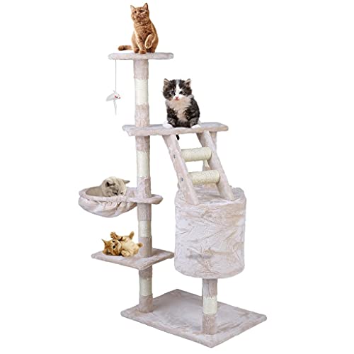 Lavendre Kletternder Katzenbaum 120 cm Höhe Geschwindigkeit Haustiere Tiere Kratzbäume Perfektes Spielzeug Hausbettmöbel Baumturm