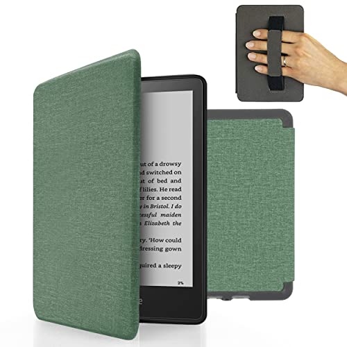 MyGadget Hülle für Amazon Kindle Paperwhite 11 .Generation (ab 2021 - 6, 8 Zoll) mit Handschlaufe & Auto Sleep / Wake Funktion - Flip Case in Türkis