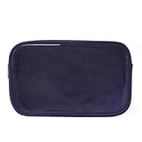 PVC-Transparentbeutel Durchsichtiger Reise-Aufbewahrungs-Organizer, Make-up-Kosmetiktasche, transparenter, wasserdichter Kulturbeutel Clear Bag (Color : Dark Blue, Size : XL)