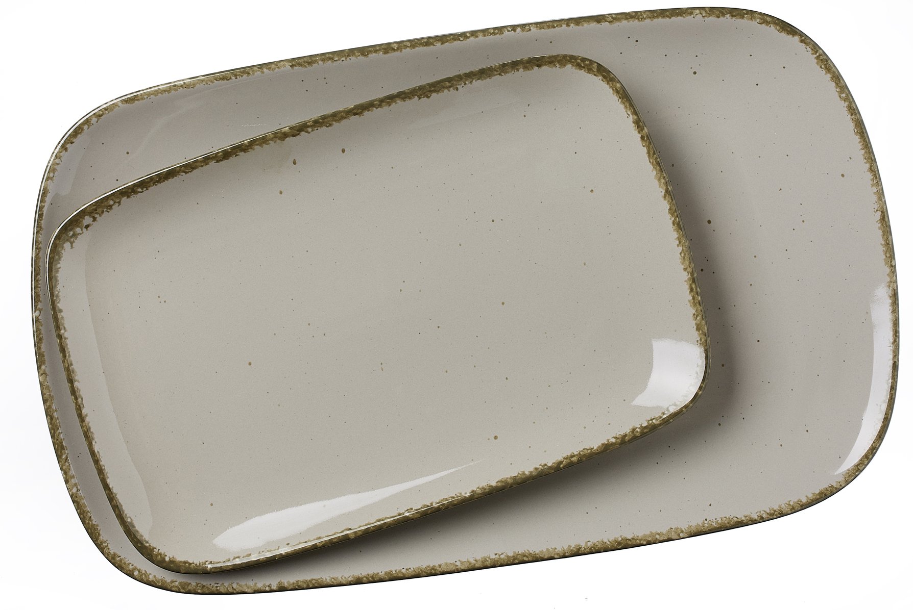 Ritzenhoff & Breker Porzellan Servierplatten-Set Casa, 2-teilg, 24x15,5 cm und 33x20 cm, Nougat