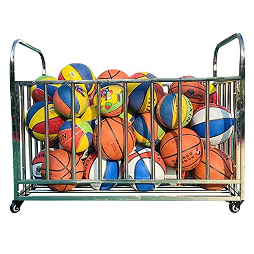 WIPPWER Robuster Ballkäfig mit Rädern, Schulbasketball-Aufbewahrungsbehälter mit großem Fassungsvermögen, Sportausrüstungs-Organizer-Wagen for Fußball-Baseball (Size : 120x80x90cm)