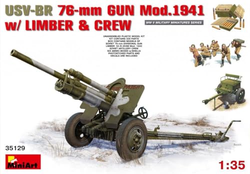 MiniArt 35129 - Modellbausatz USV-BR Gun Model 1941 mit Limber und Crew, 76 mm, grau