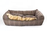 Hundebett Tweed-Optik 100x70 cm mit Wendekissen, Tierkissen, Hundematratze