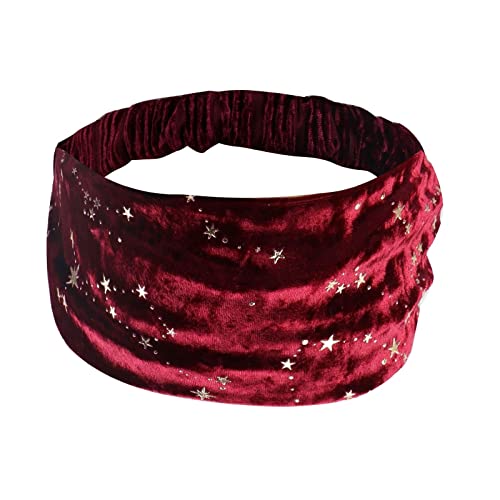 Winter Gold Samt Übung Haarband elastisch einfarbig Stirnband Haarschmuck 1St (Color : Red)