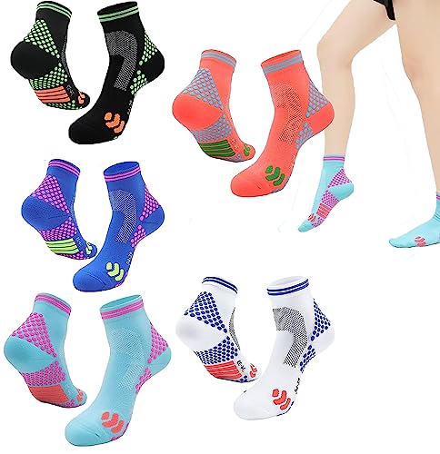 HIGHERSOCKS 2023 Far Infrared Schorl Titanium Ion Heightening Booster Socks,Breathable Comfort Tourmaline Slimming Sock(2 Pairs/5 Pairs) (M, 5 Color)