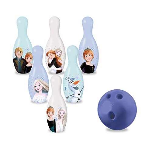 Mondo Toys – Frozen-Bowling-Set für Kinder – INKLUSIVE 1 Ball und 6 Frozen-Themenkegel – Sportspielzeug – Spiel für Kinder 2 3 4 Jahre – 28307